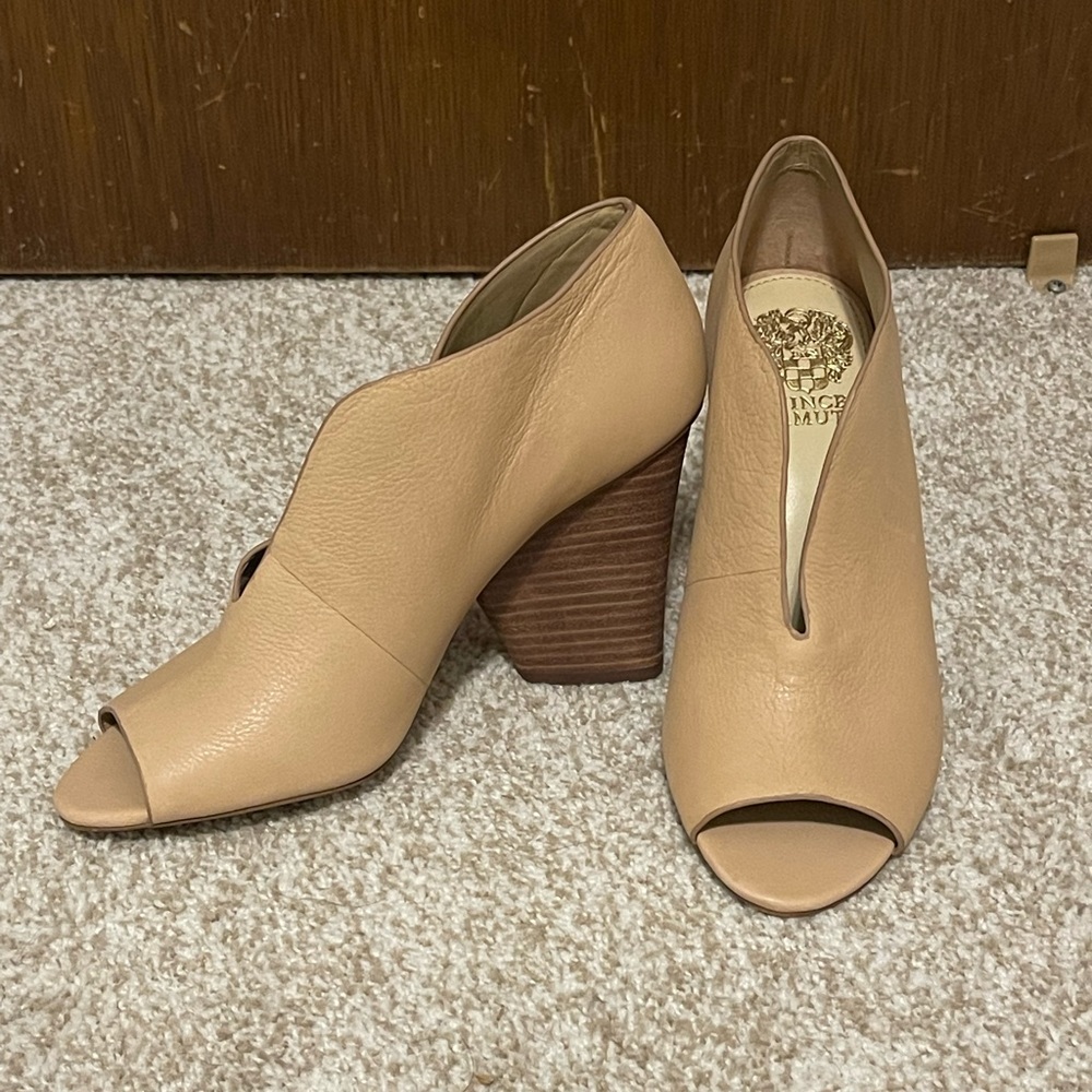 Nude block heels